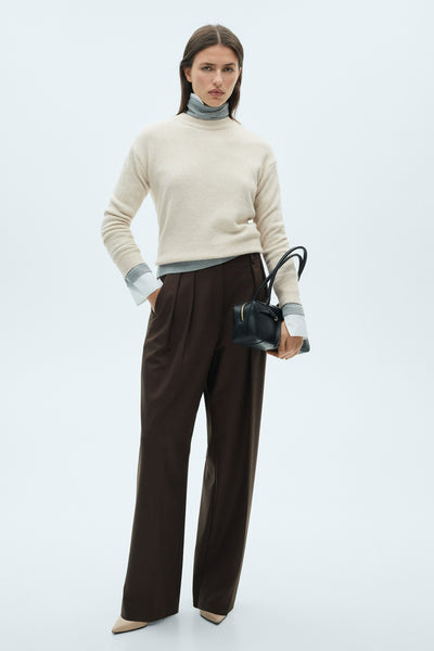 Pull col rond Brun - MANGO
