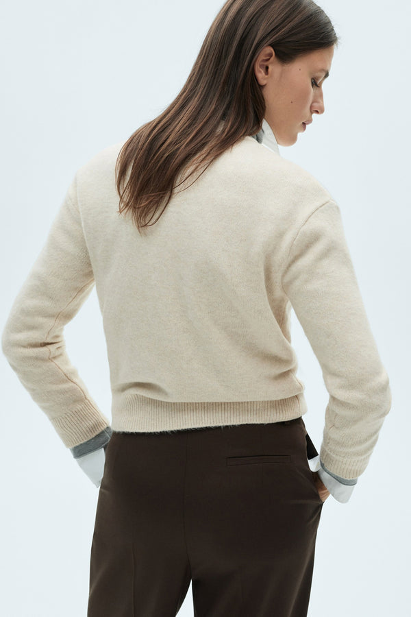 Pull col rond Brun - MANGO