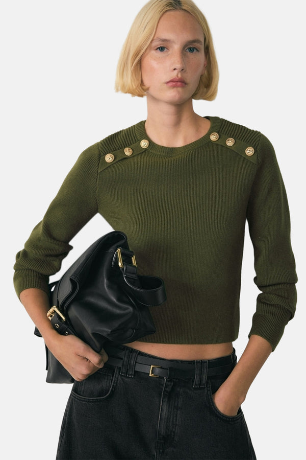Pull col rond Brun - MANGO
