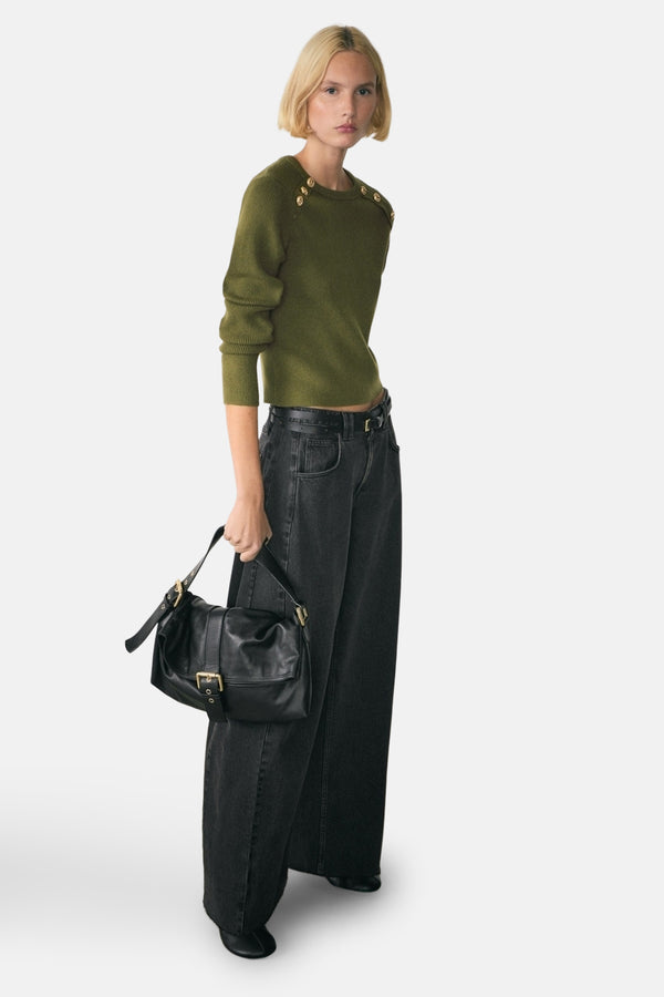 Pull col rond Brun - MANGO