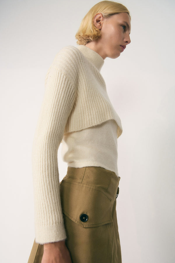 Pull col montant Blanc - MANGO
