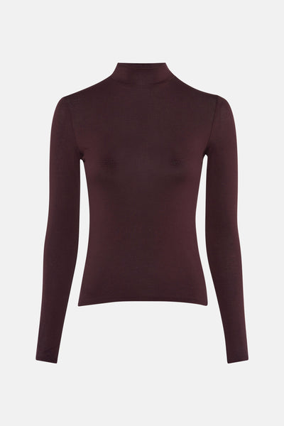 Top uni manches longues Brun - MANGO