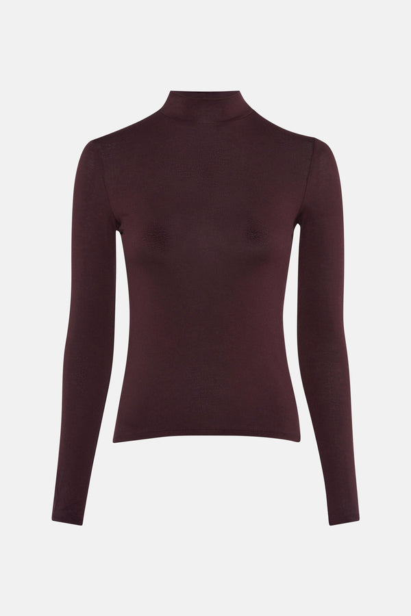 Top uni manches longues Brun - MANGO