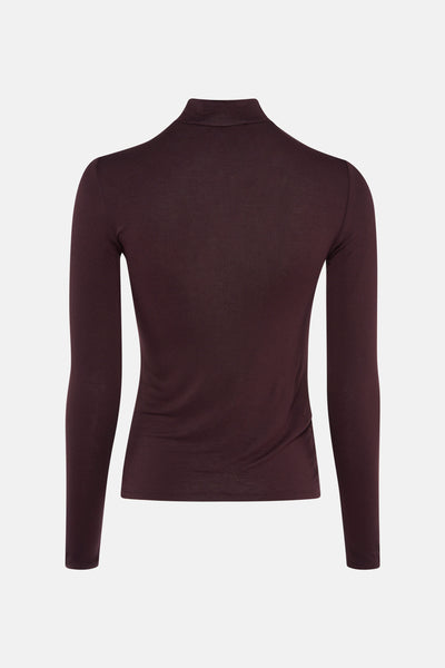 Top uni manches longues Brun - MANGO