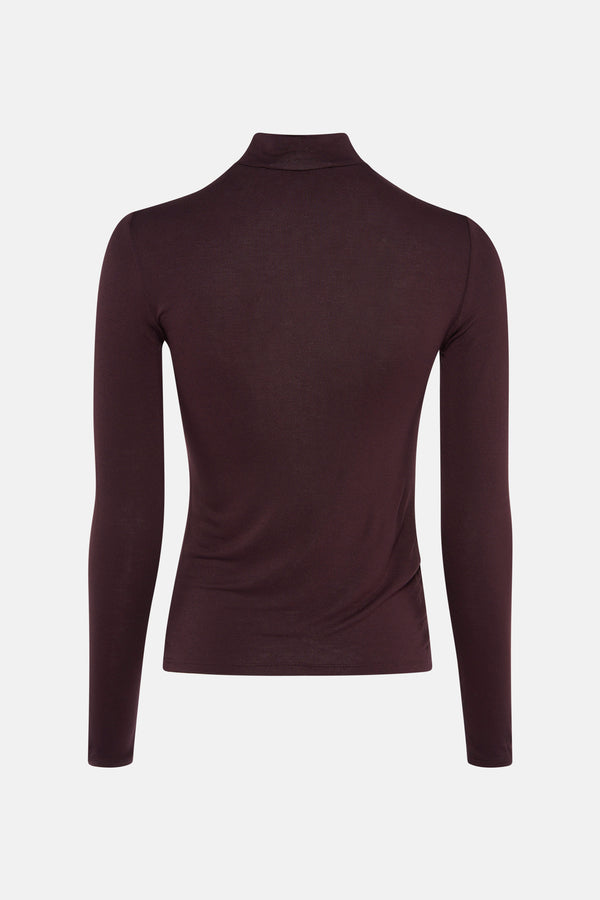 Top uni manches longues Brun - MANGO