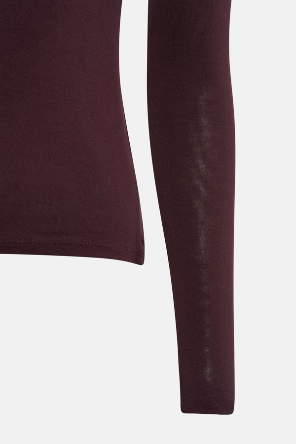 Top uni manches longues Brun - MANGO