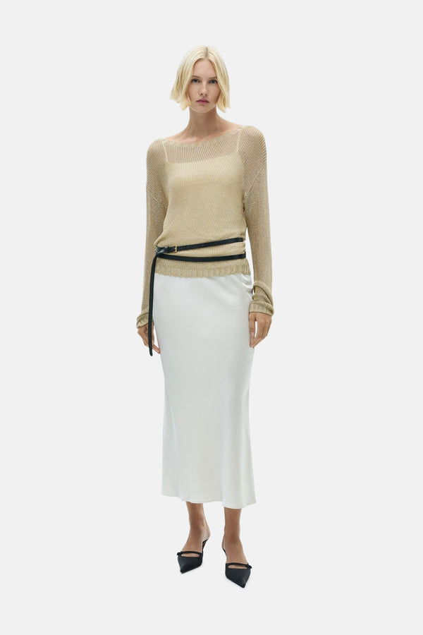 Pull col rond Doré - MANGO