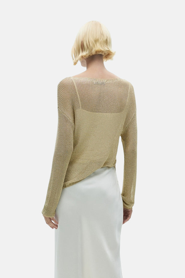 Pull col rond Doré - MANGO