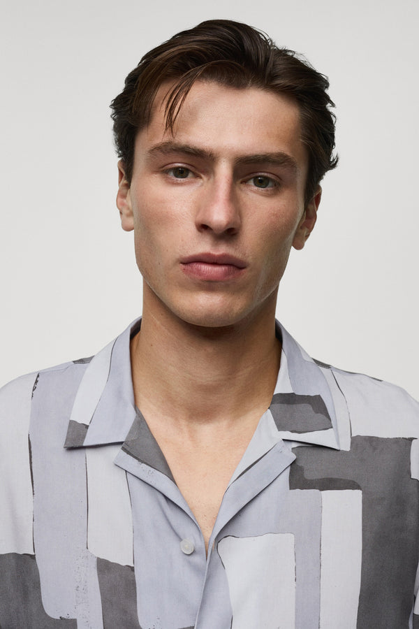 Chemise (manches longues) Gris - MANGO