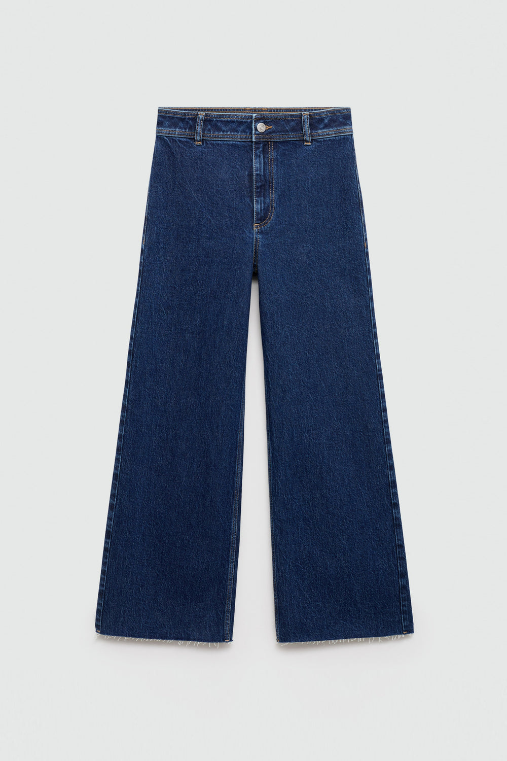 Jeans wide DARK BLUE DENIM - MANGO
