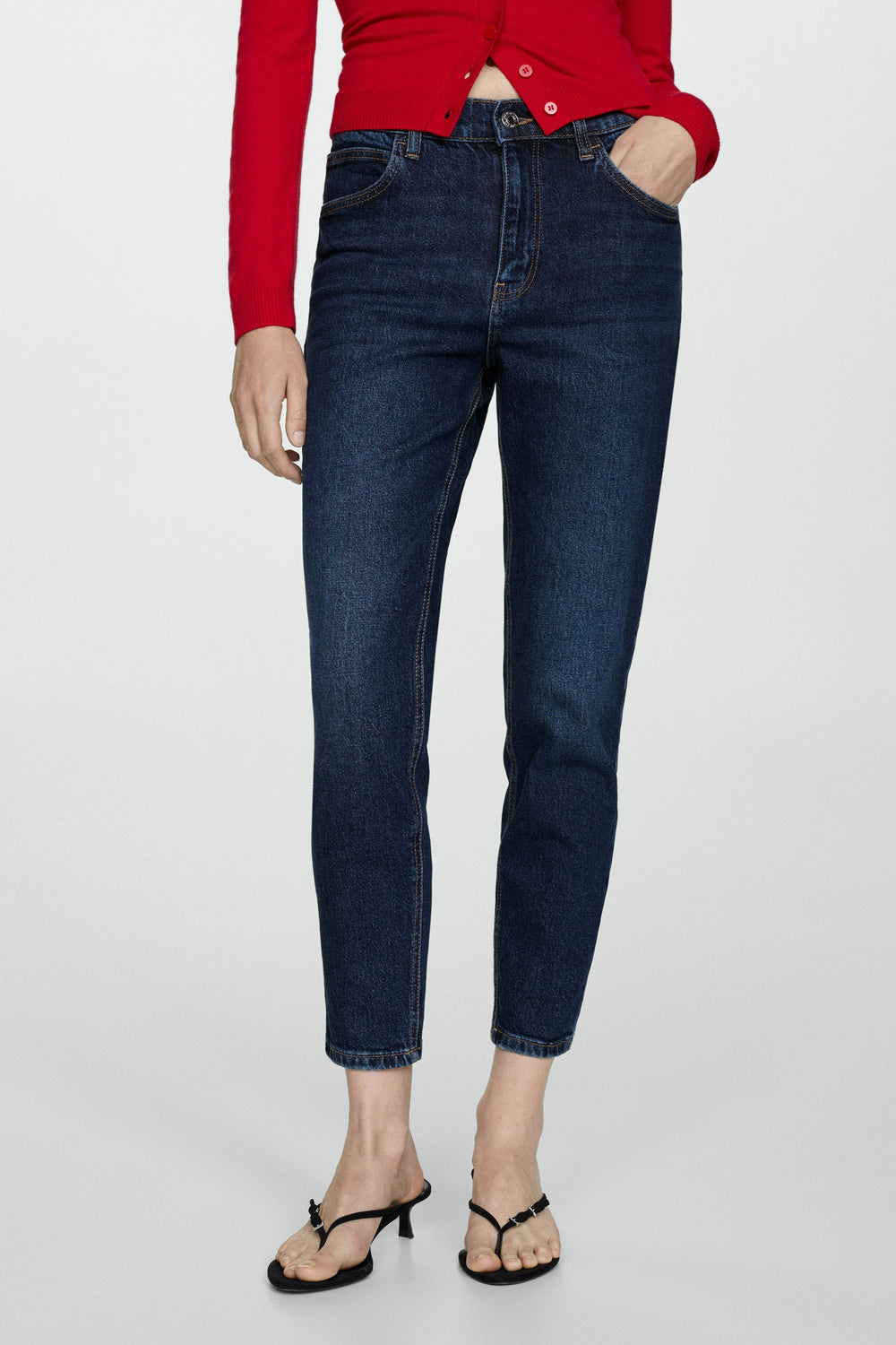 Jean Mom DARK BLUE DENIM - MANGO