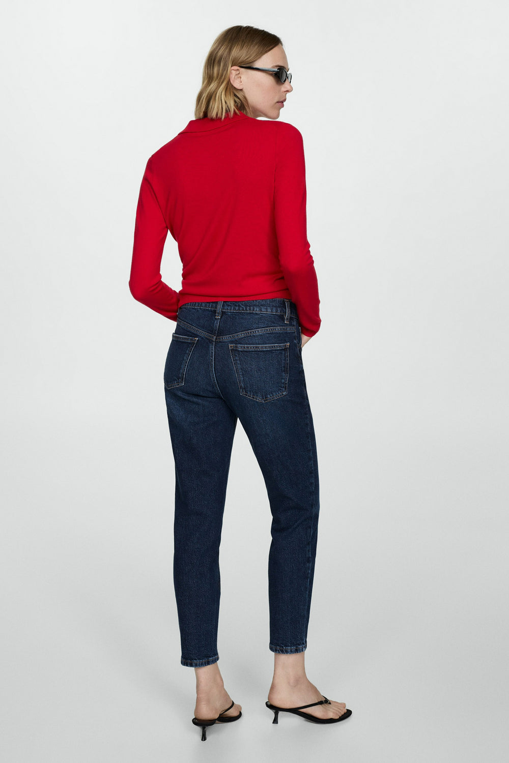 Jean Mom DARK BLUE DENIM - MANGO