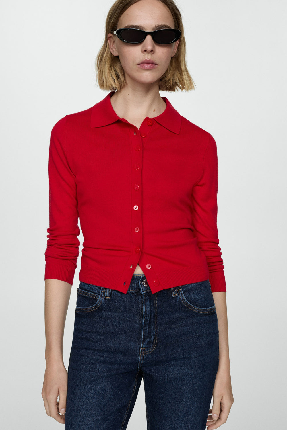 Jean Mom DARK BLUE DENIM - MANGO