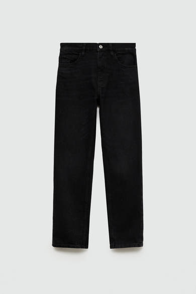 Zwarte 'Mom' jeans van MANGO, rechte pasvorm en voorzakken.