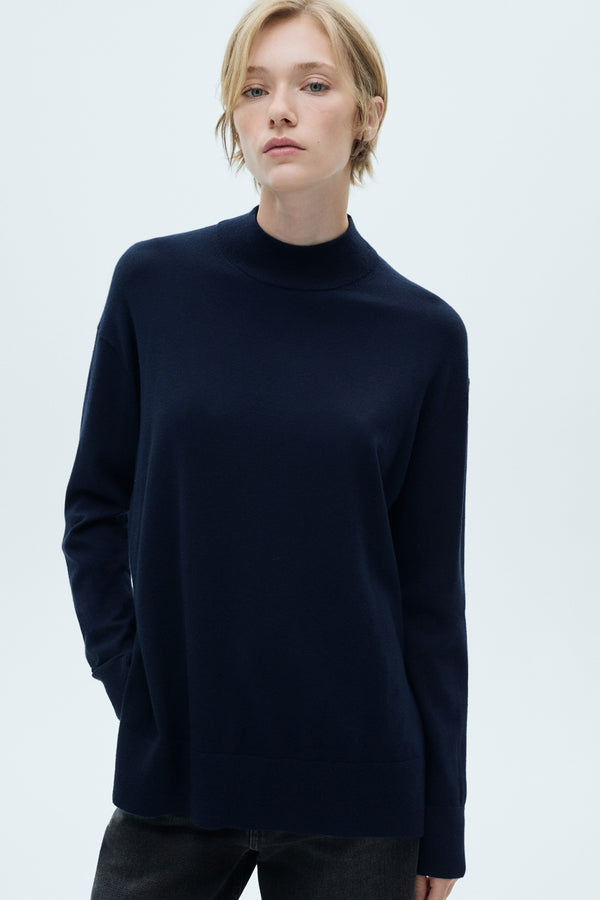 Pull col montant Bleu - MANGO