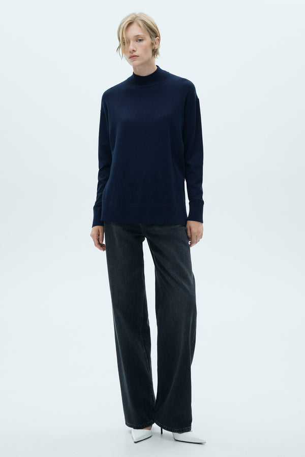 Pull col montant Bleu - MANGO