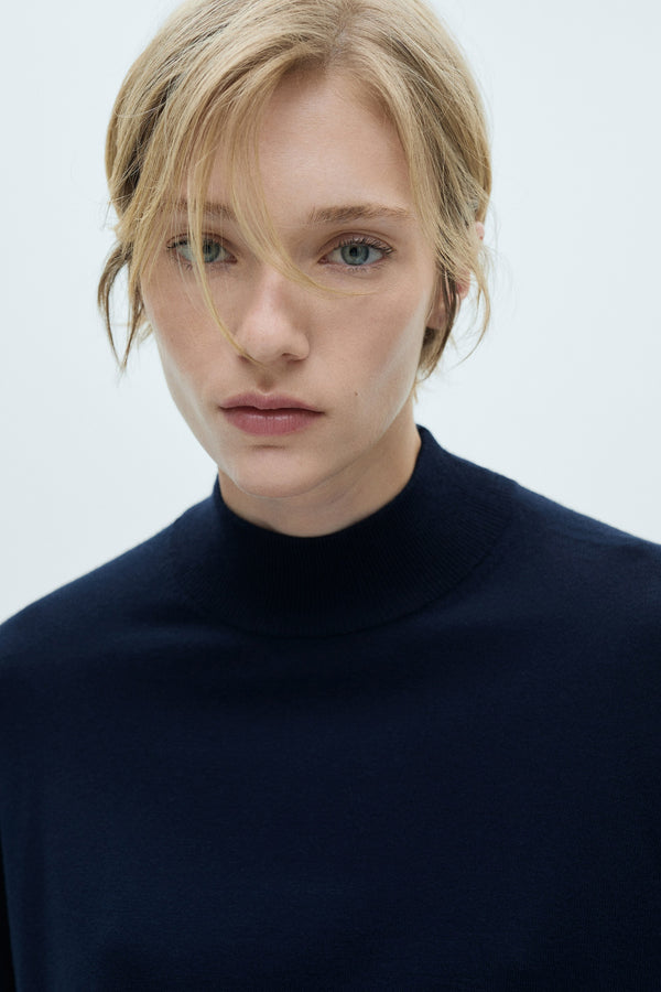 Pull col montant Bleu - MANGO