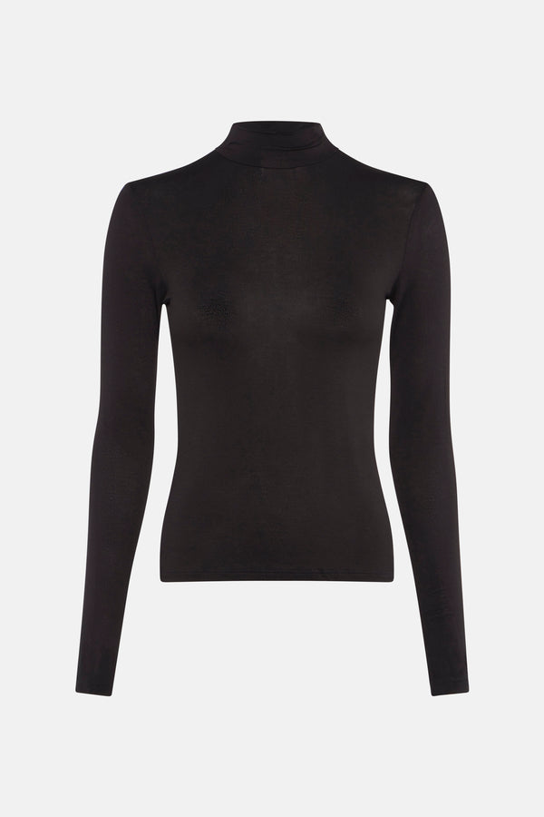 Top uni manches longues Noir - MANGO