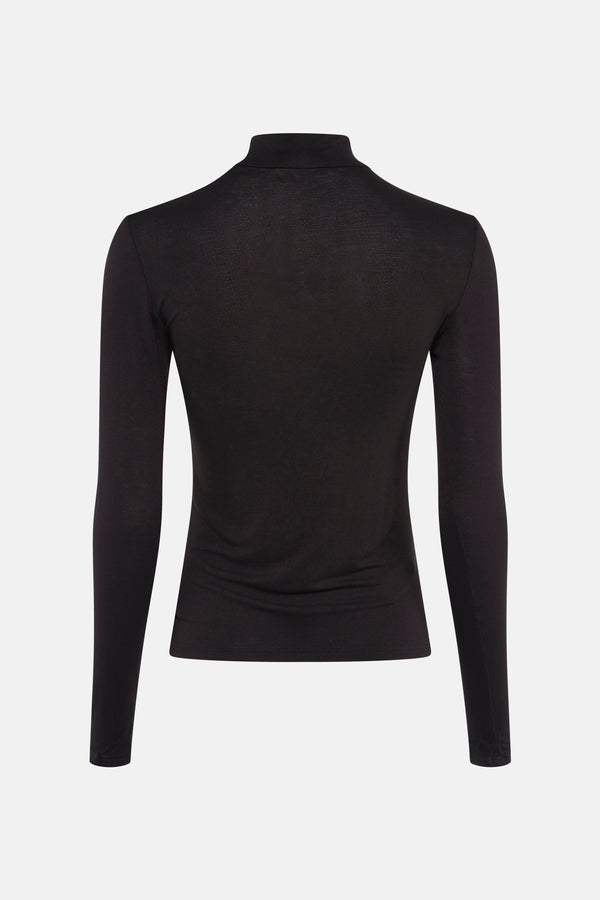 Top uni manches longues Noir - MANGO