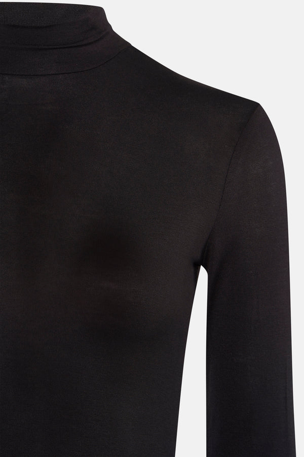 Top uni manches longues Noir - MANGO
