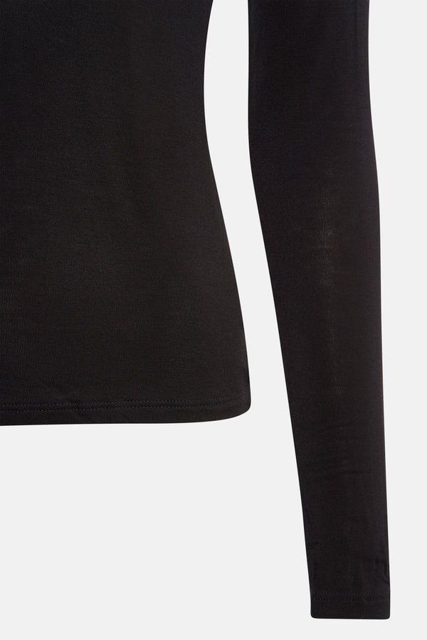 Top uni manches longues Noir - MANGO