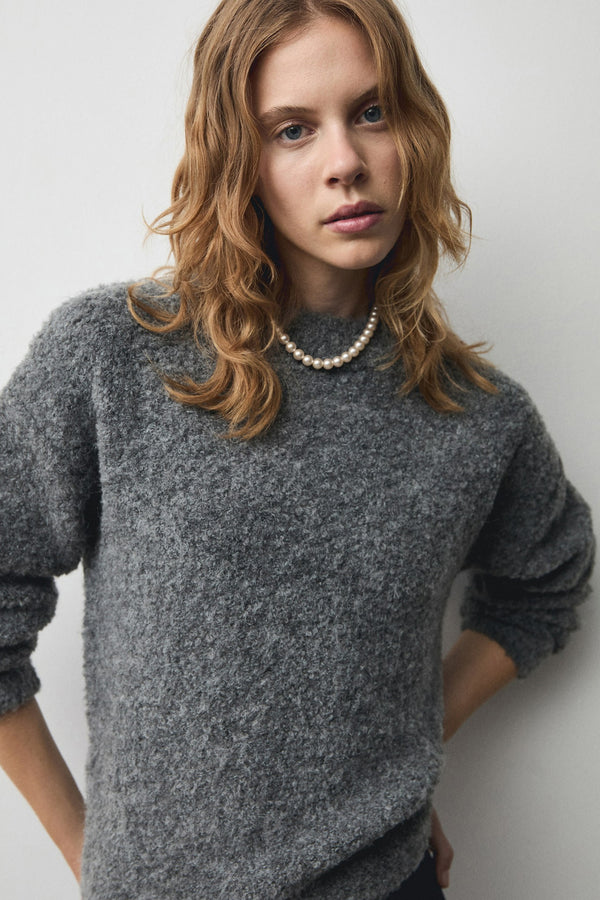Pull col rond Noir - MANGO