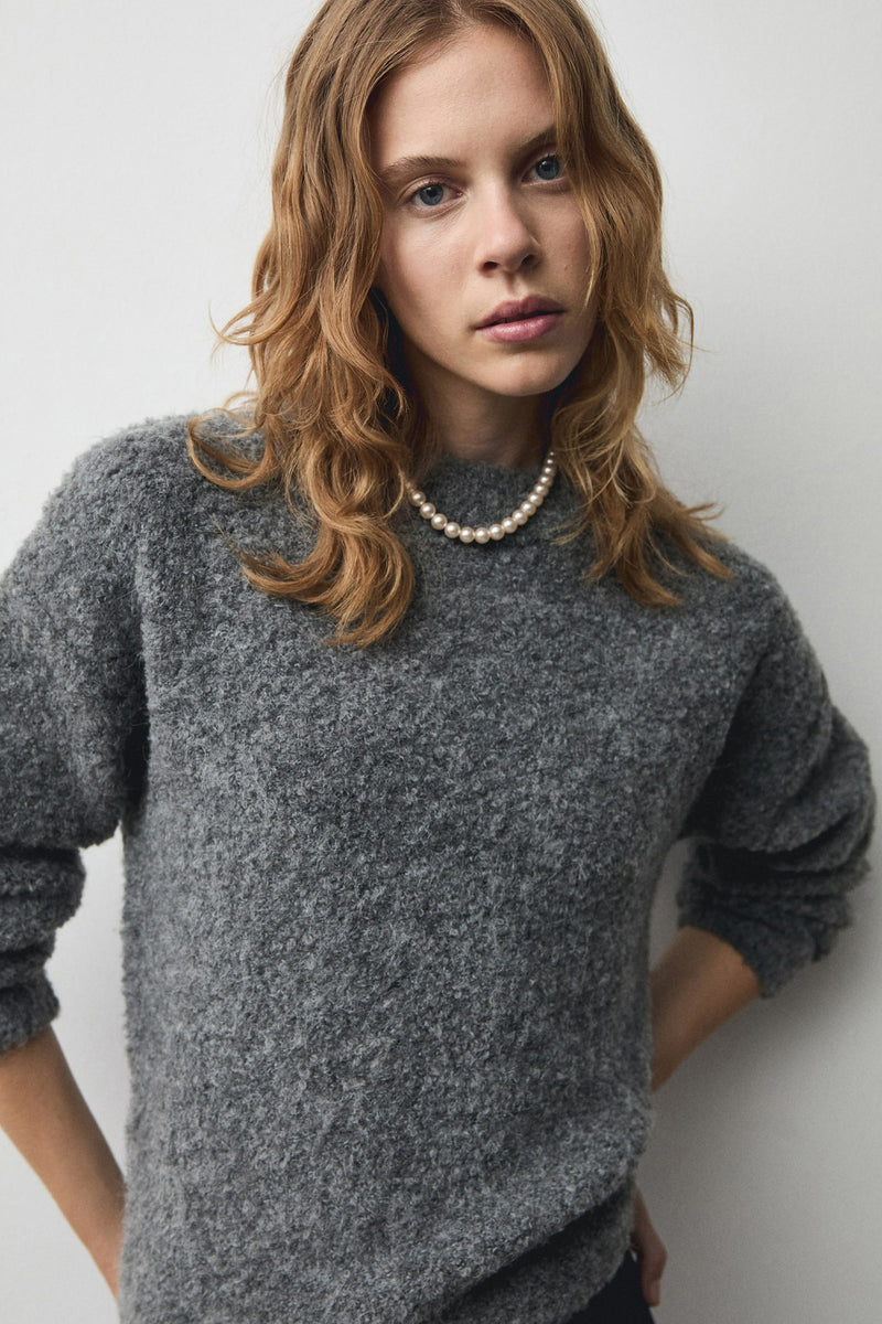 Pull col rond Noir - MANGO