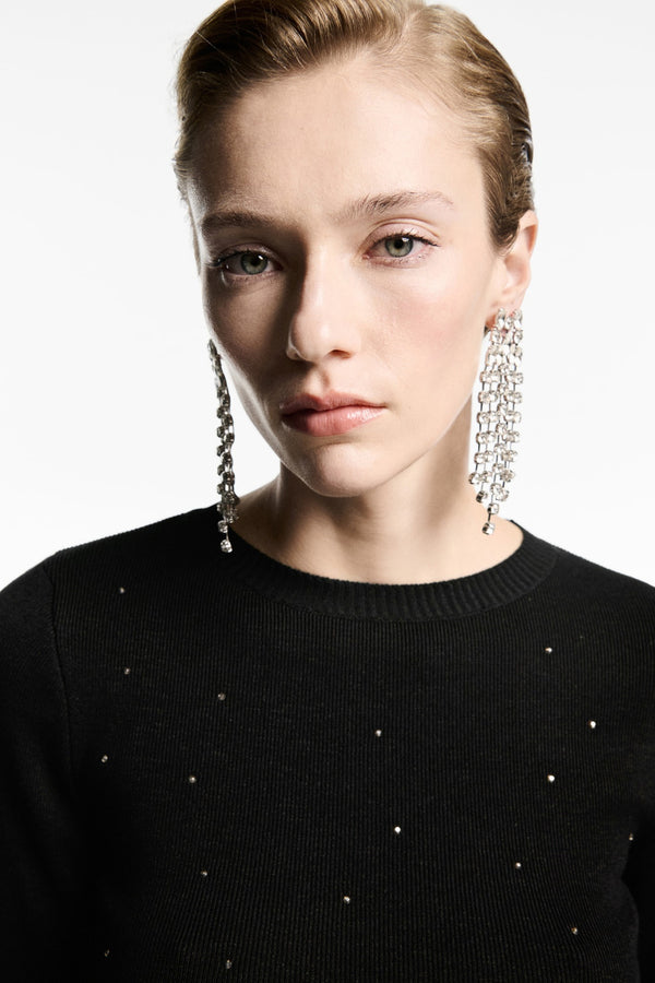 Pull col rond Noir - MANGO