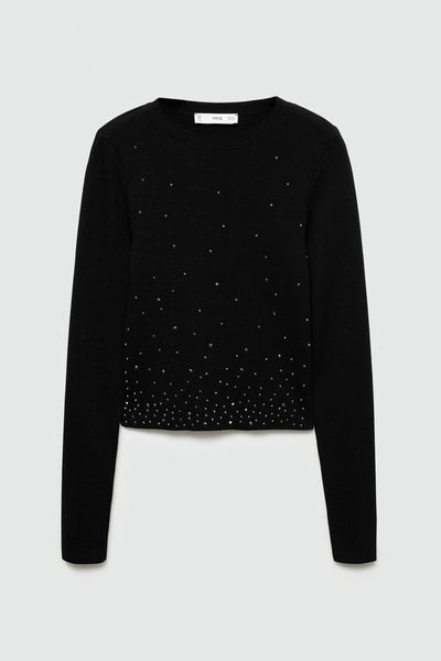 Pull col rond Noir - MANGO
