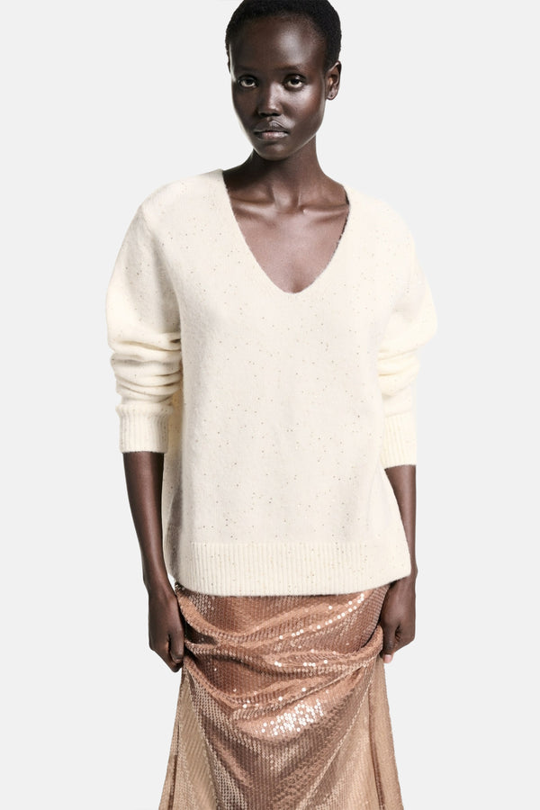 Pull col rond Doré - MANGO