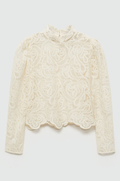 Blouse (lange mouwen) Beige - MANGO