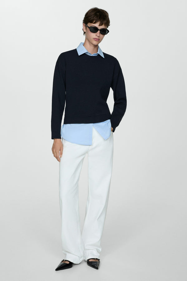 Pull col rond Bleu - MANGO