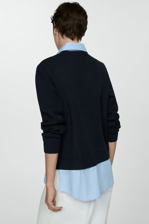 Pull col rond Bleu - MANGO