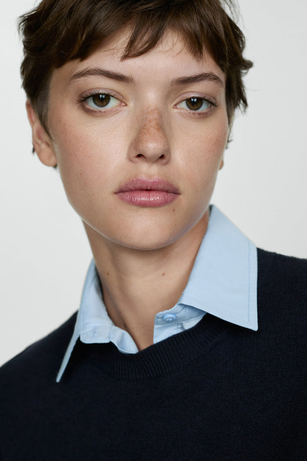 Pull col rond Bleu - MANGO