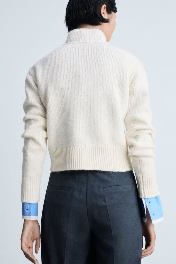 Pull col rond Blanc - MANGO