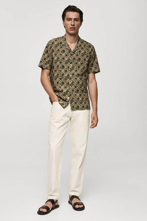 Chemise (manches courtes) Vert - MANGO
