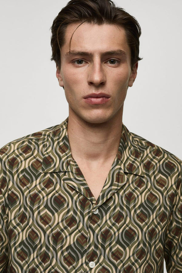 Chemise (manches courtes) Vert - MANGO