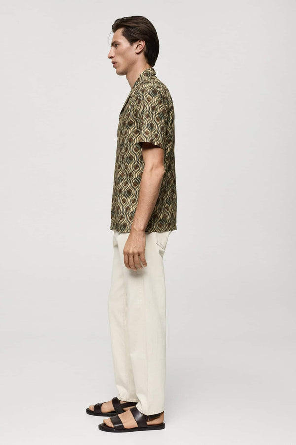 Chemise (manches courtes) Vert - MANGO