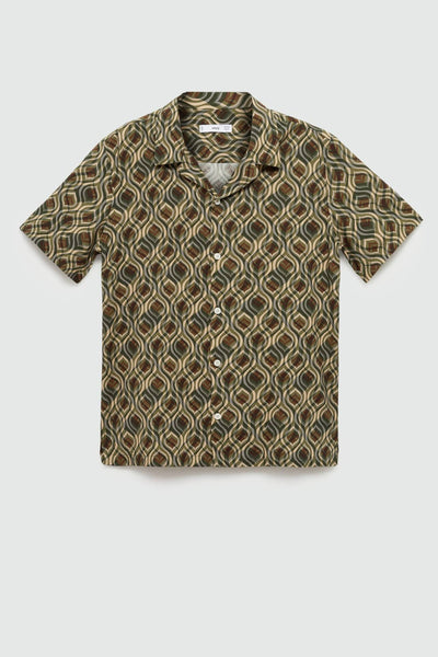 Chemise (manches courtes) Vert - MANGO