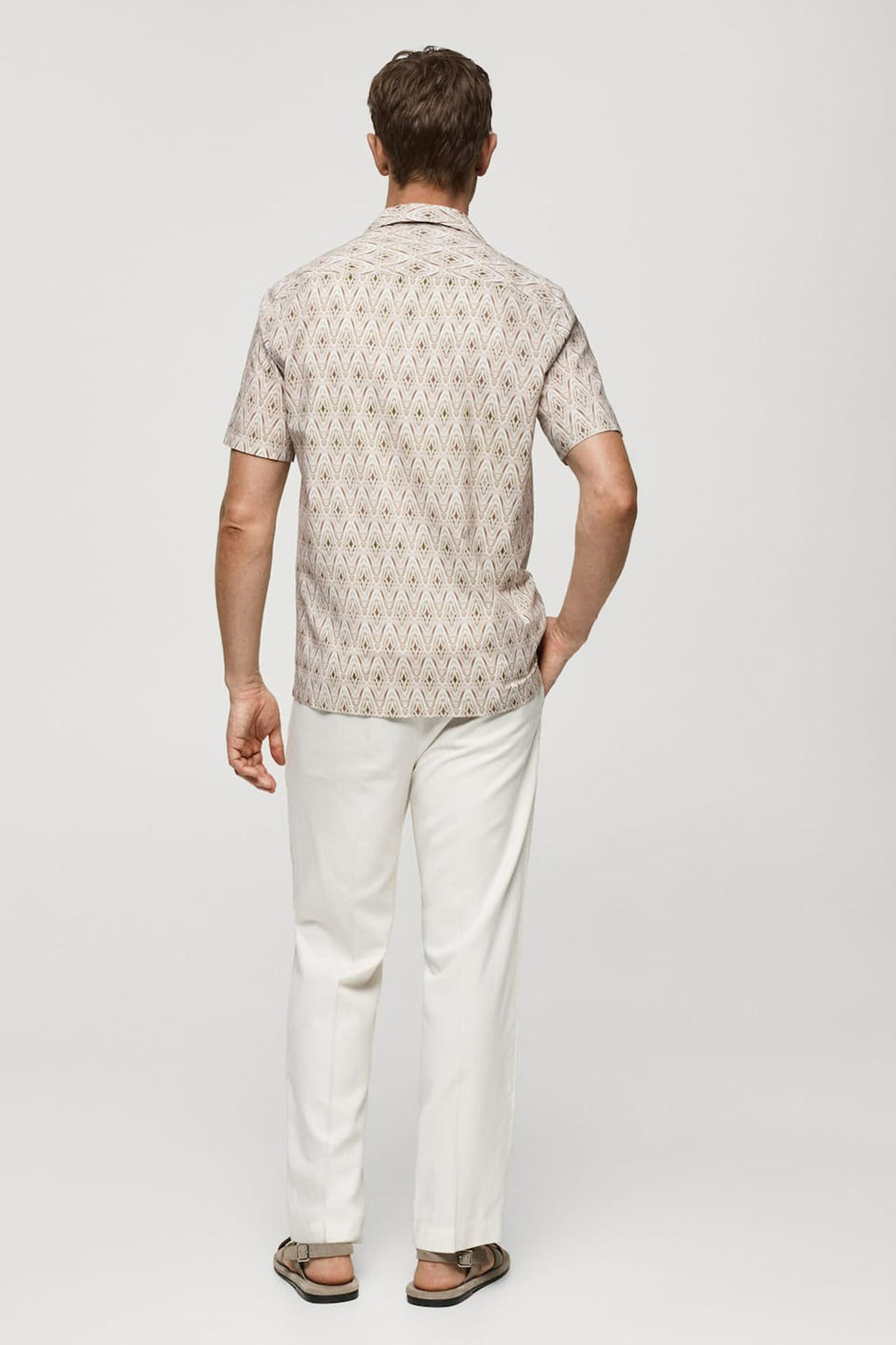 Hemd (korte mouwen) Beige - MANGO