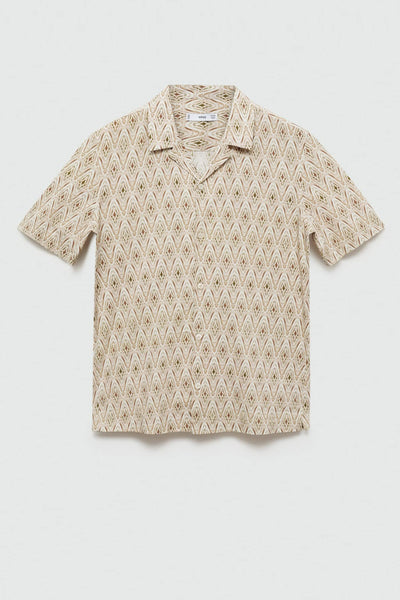 Hemd (korte mouwen) Beige - MANGO