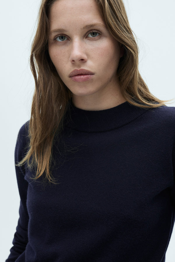 Pull col rond Bleu - MANGO