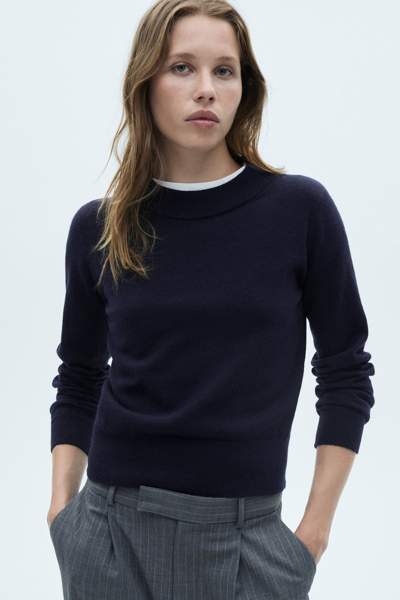 Pull col rond Bleu - MANGO