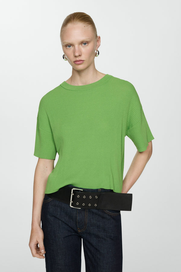 Pull col rond Vert - MANGO