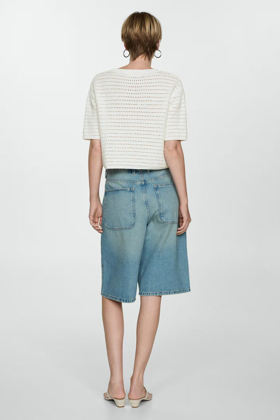 Top uni manches courtes Blanc - MANGO
