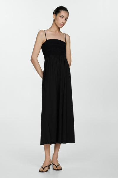 Robe  Noir - MANGO