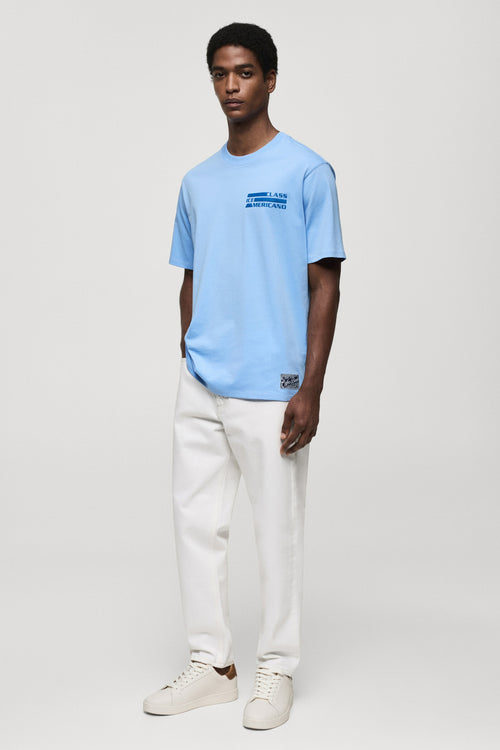 T-shirt (manches courtes) Bleu - MANGO