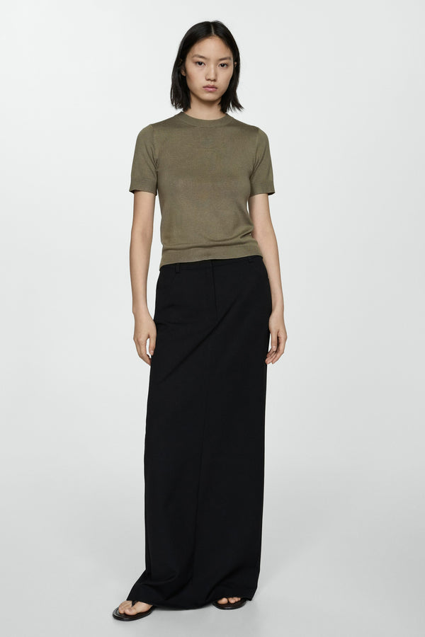 Pull col rond Vert - MANGO