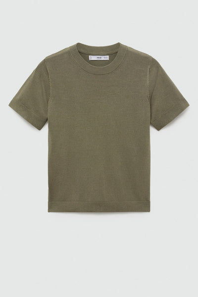 Pull col rond Vert - MANGO