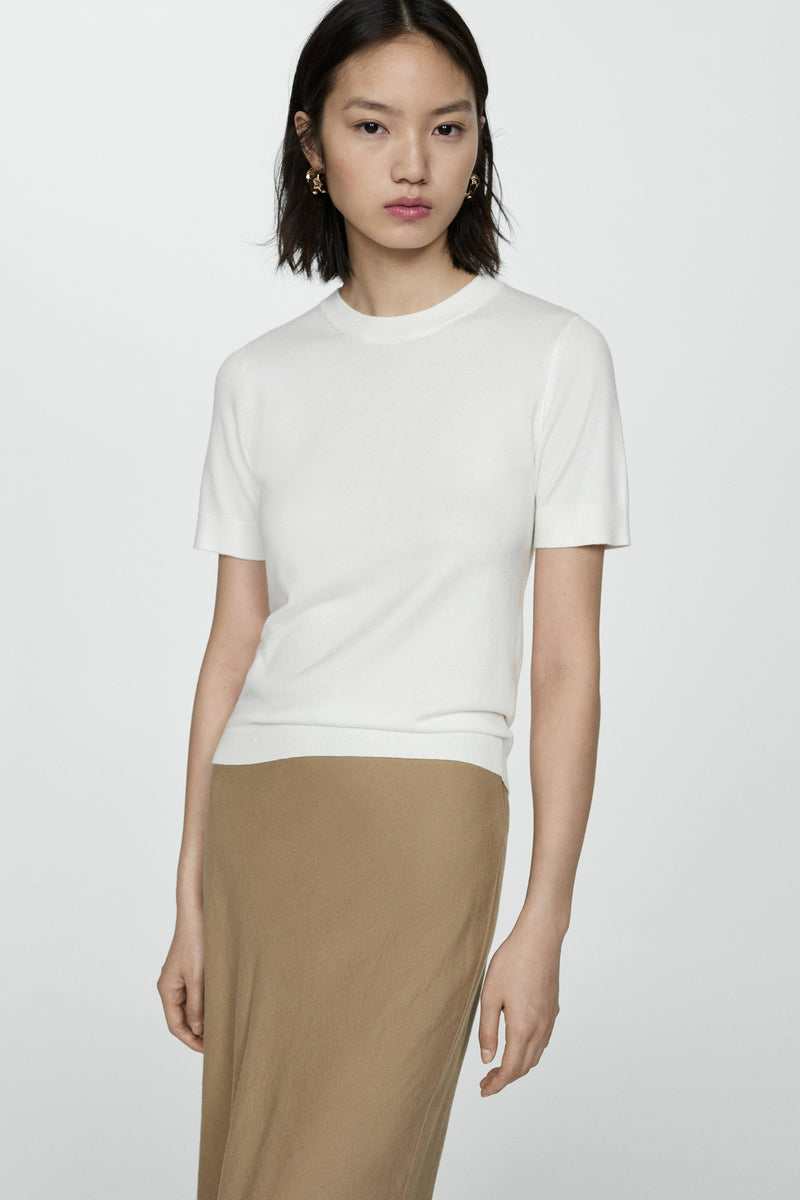 Pull col rond Écru - MANGO